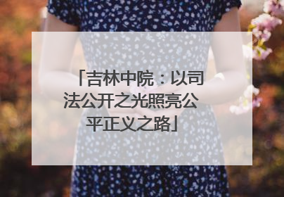 吉林中院：以司法公开之光照亮公平正义之路